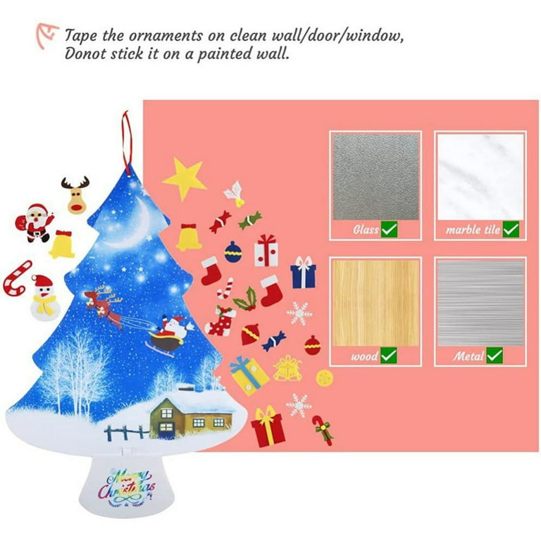 3.3FT DIY Felt Christmas Tree Set with 30Pcs Ornaments Advent Calendar for  Kids Toddlers Home Wall Hanging Felt Christmas Craft Kits Xmas Decoration  Party Supplies Gifts 