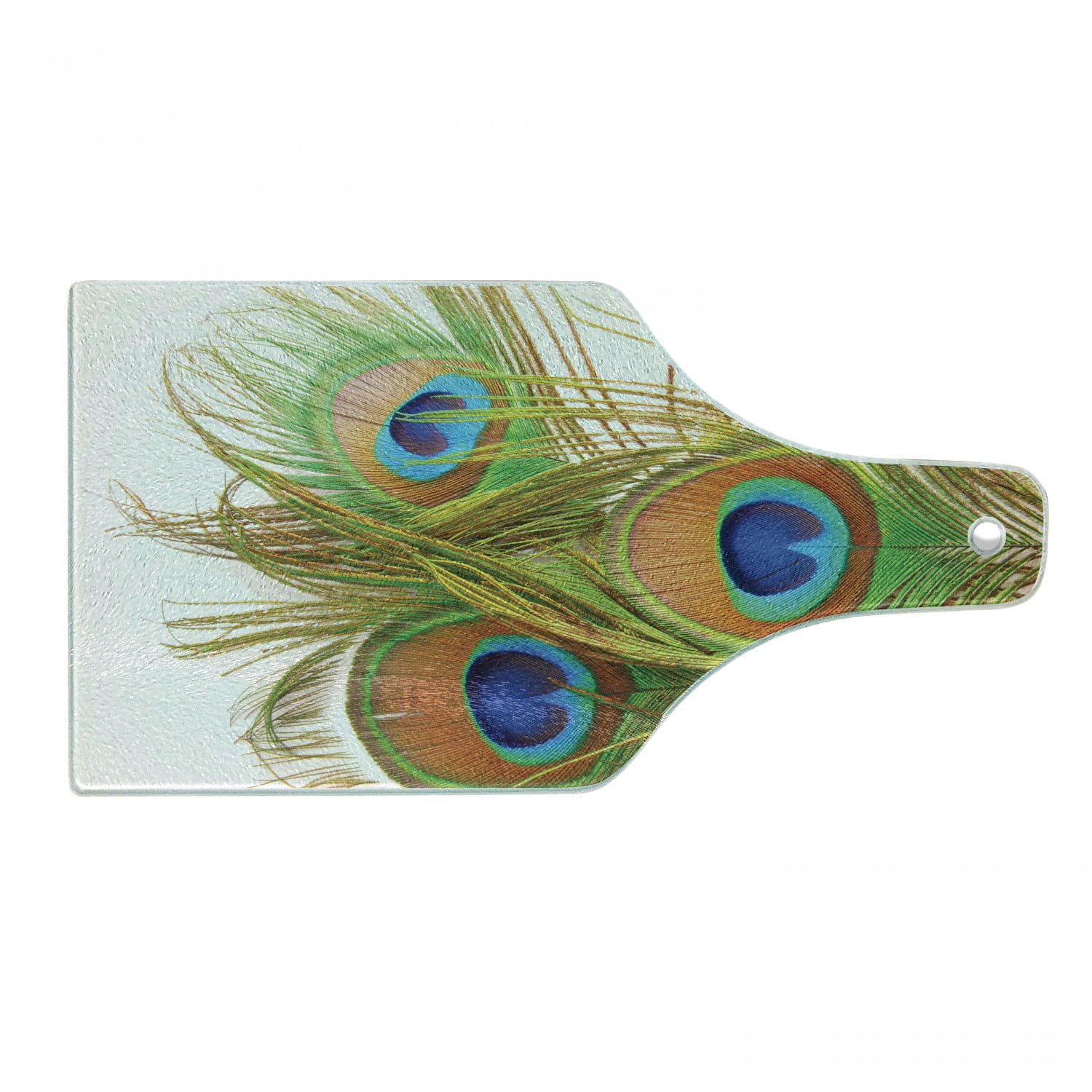 Peacock Feather Tempered Glass Cutting Board