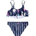 thumbnail image 2 of Roxy Girls' Flowers Addict Flutter Swim Set, Mood Indigo S Floating Floral, 12, 2 of 2