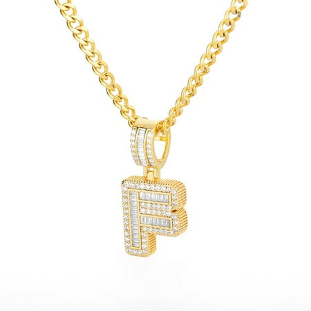 

QWZNDZGR Cubic Zircon Letter Copper Pendant A-Z 26 Initials Necklace For Women Trendy Chain Pave Cubic Zircon Jewelry Gift Dropshipping