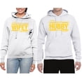 thumbnail image 2 of Wild Bobby, The Best Hubby in the Galaxy The Best Wifey in the Universe, Matching Couples Hoodie, White, Mens XL-Womens S, 2 of 3