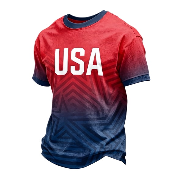 JULMCOMO Men's USA Soccer Jersey 2026 Soccer Cup Short Sleeve Football Shirts Crew Neck Fan Wear American Flag Graphic Tees Wine XL