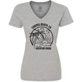 thumbnail image 3 of Inktastic Summer Vacation Mode Carmel Beach California Women's V-Neck T-Shirt, 3 of 5