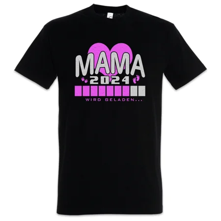 Mom 2024 Is Loaded T-Shirt Mommy Mother Child Baby Birth Offspring Fun