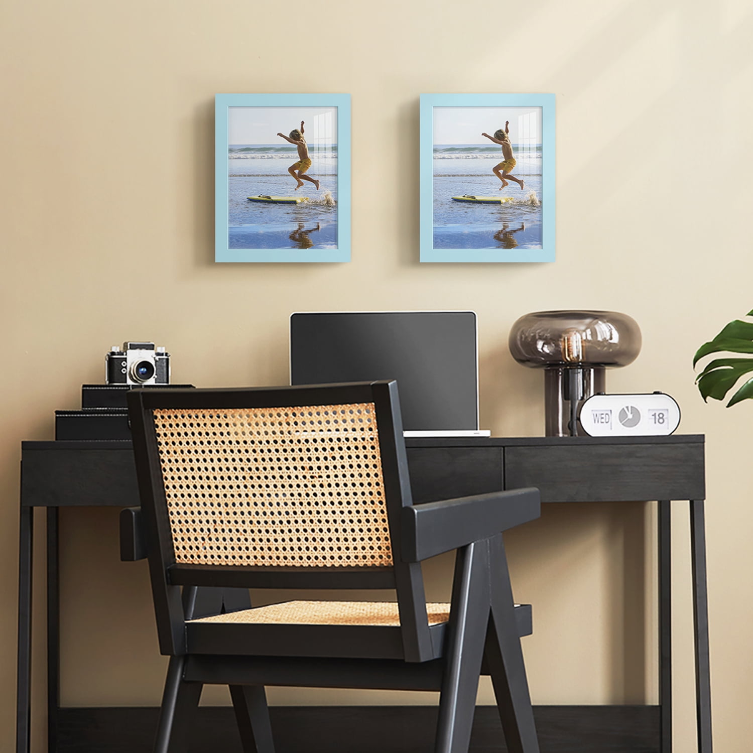 Modern 8 in. x 10 in. Light Blue Picture Frame (Set of 2)