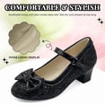 thumbnail image 4 of xinlanlin Girls Dress Shoes Low Heel Mary Jane Pumps Bow Party Wedding Princess Shoes for Toddler/Little Kids, 4 of 8