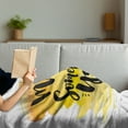 thumbnail image 3 of Magic Soft Flannel Fleece Throw Blanket, Magic is Something You Make Words Print with Watercolors Effects, Cozy Plush for Indoor and Outdoor Use, 60" x 80", Yellow Black, by Ambesonne, 3 of 5