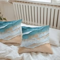 thumbnail image 5 of Abstract Beach Wave Outdoor Pillow Covers Pack of 2 Watercolor Blue Ocean Sand Waterproof Throw Pillow Covers Decorative Cushion Cases for Patio Garden Tent Balcony Couch 24x24 inch, 5 of 8