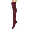 thumbnail image 2 of Wrapables® Women's Cable Knit Knee High Boot Socks, Wine, 2 of 2