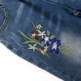 thumbnail image 5 of KIDSCOOL Girls Embroidered Jeans,4-15T Ribbed Elastic Waist Denim Pants,Blue,7-8 Years, 5 of 7