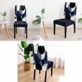 thumbnail image 2 of Blue Black Dining Chair Cover Set of 6,Boho White Modern Geometric Abstract Circle Stretch Chair Protectors Slipcover,Spandex Kitchen Chair Seat Back Cushion Slip Cover for Dining Room,Party,Hotel, 2 of 6