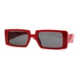 thumbnail image 2 of Mod Dad Shade Square Rectangle Plastic Retro Sunglasses Red Black, 2 of 4