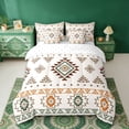 thumbnail image 2 of Erosebridal Bohemian Geometric Twin Bedding Sets, Beige Green Orange Aztec Bedding Comforter Set, Reversible 7pcs, 2 of 6