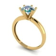 thumbnail image 2 of Solitaire Engagement Ring for Women - 1ct Blue Moissanite in 14K Yellow Gold Promise Ring, 2 of 6
