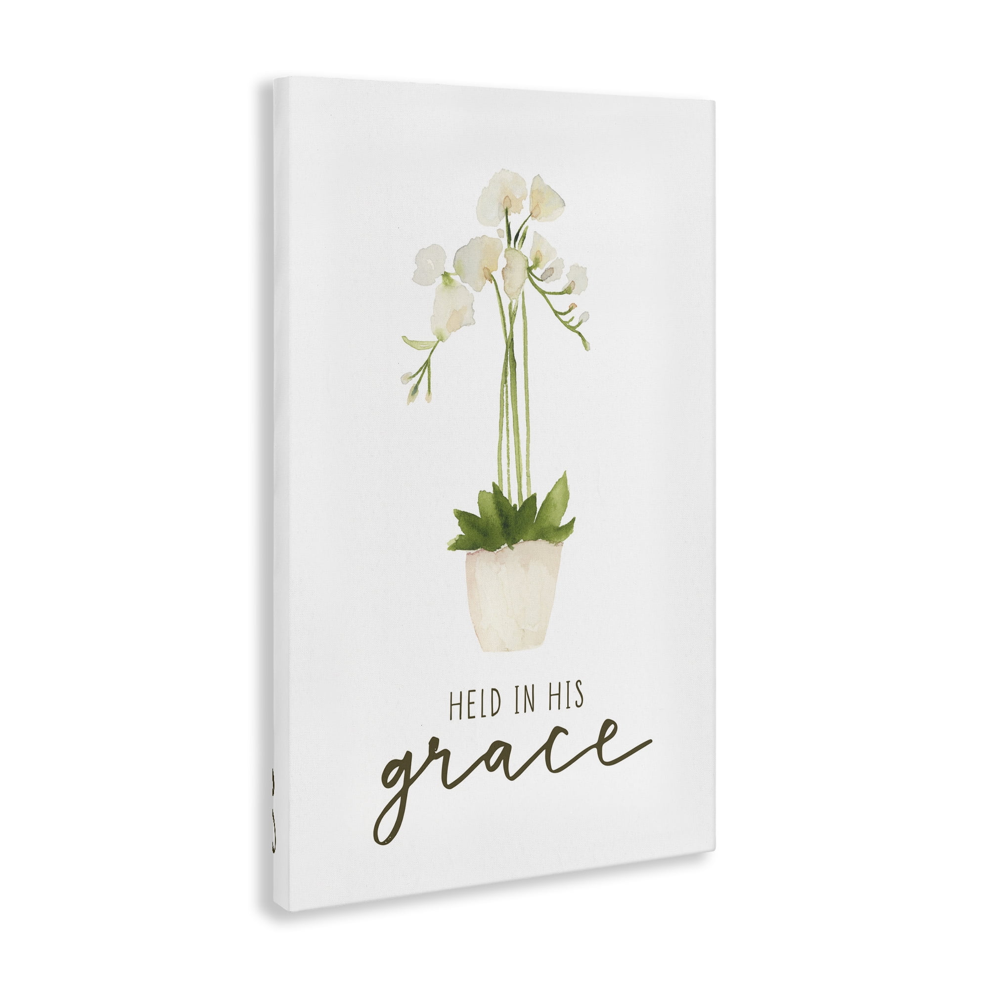 Stupell Industries Held In His Grace Botanical & Floral Painting Gallery Wrapped Canvas Art Print Wall Art, 20 x 30