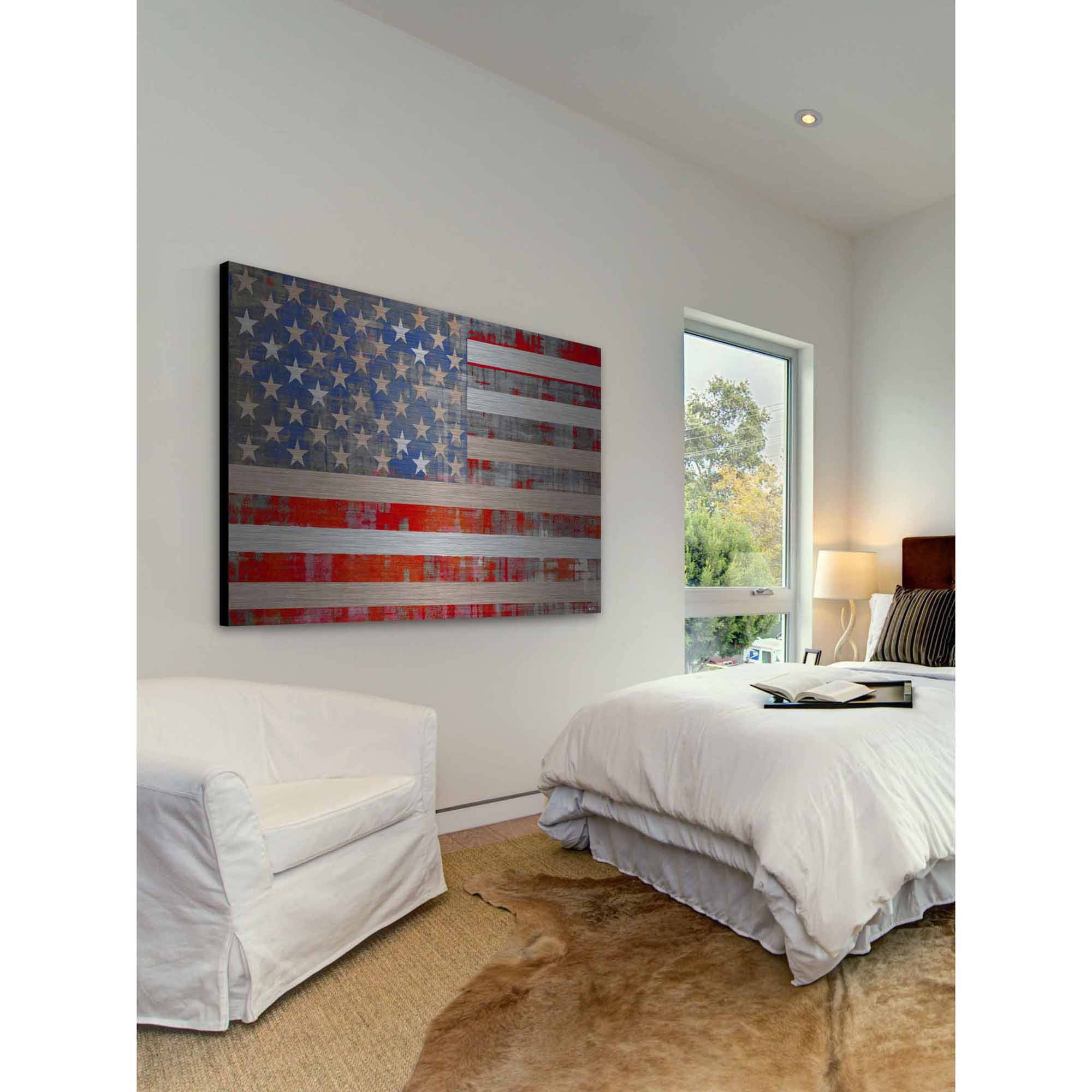 Parvez Taj  'American Dream' Painting Print on Brushed Aluminum 18 x 12