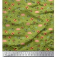 thumbnail image 1 of Soimoi Tissu Popeline de Coton Vert Imprimé Abeille & Insectes par Yard 42 Pouces de Large, 1 of 1
