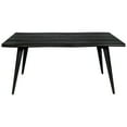 thumbnail image 3 of LeisureMod 63" Wide Rectangular Dining Table with MDF Top and Powder-Coated Iron Legs with Wavy-Edge Design Seats 4-6 Person for Modern Home, Kitchen, Restaurant Ravenna Collection, Black, 3 of 8