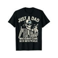 thumbnail image 1 of Skeleton Funny Just a Dad Who always Came Back With The Milk 100% pure cotton T-shirt Casual Crewneck, 1 of 7