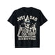 thumbnail image 1 of Camiseta de cuello redondo informal de algodón 100 % puro con texto "Just A Dad Who Always Came Back With The Milk", 1 of 7