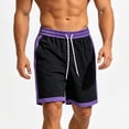 thumbnail image 4 of GSPCLAM Mens Shorts Color Block Lightweight Shorts for Cruise Party, Summer Breathable Drawstring Shorts with Pockets, 4 of 5