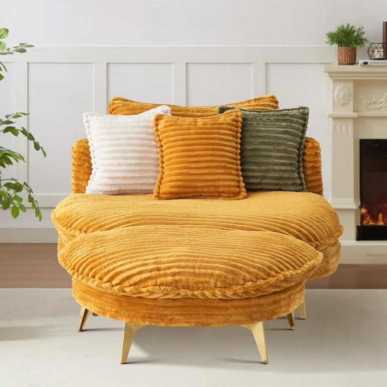 家具 20F Aukfa 65 Inch Chaise Lounge Indoor, Corduroy Deep Seat Sofa Chair