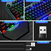 لوحة مفاتيح وماوس للألعاب اللاسلكية من XINMENG ، لوحة مفاتيح قابلة للشحن من Rainbow Backlit 3800mAh لوحة معدنية للبطارية ، ماوس مكتم يدوي قابل للإزالة من الألعاب ، ماوس مكتم للكمبيوتر الشخصي PS4 PS5 Xbox