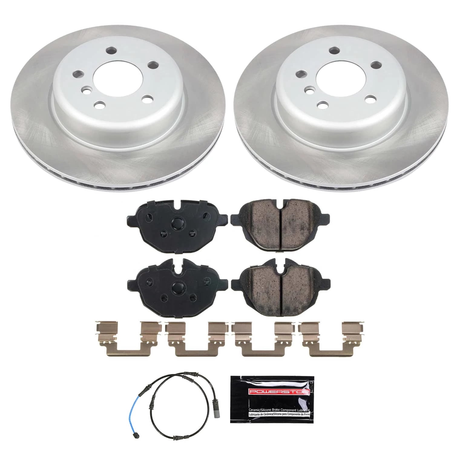 PowerStop Rear Semi-Coated Rotor and Low-Dust Ceramic Brake Pad Kit SC6034