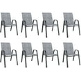 thumbnail image 2 of CHINNLUU Patio Dining Chairs Set of 8 Outdoor Stackable Dining Chairs for All Weather 330lbs Capacity Heavy Duty Metal Frame Patio Furniture for Backyard Garden Poolside (Gray), 2 of 12