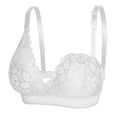 thumbnail image 4 of Women's Lace Nursing Bra Wirefree Padded Breastfeeding Maternity Bralette V Neck Seamless Comfort Push up Bras, 4 of 5