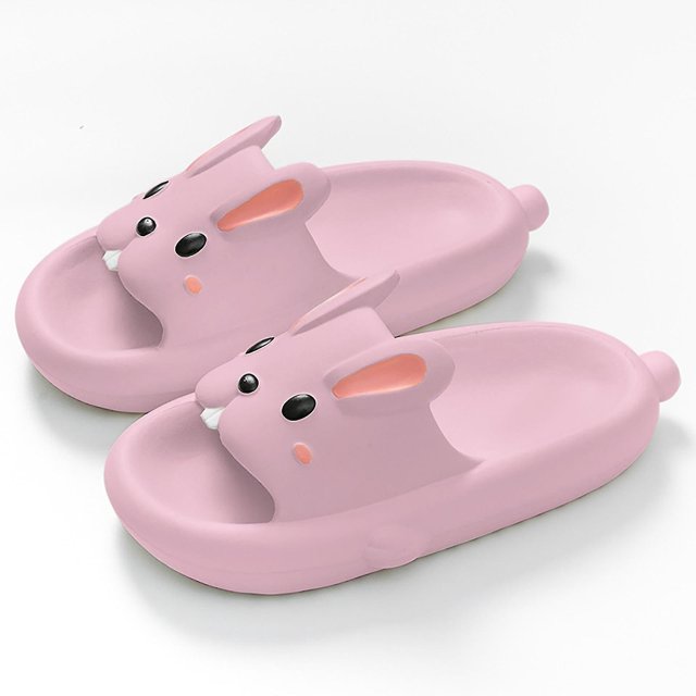 Zapatos de conejito de animales de dibujos animados, zapatillas Eva creativas antideslizantes suaves para niñas y niños, zapatillas bonitas multicolores para niños