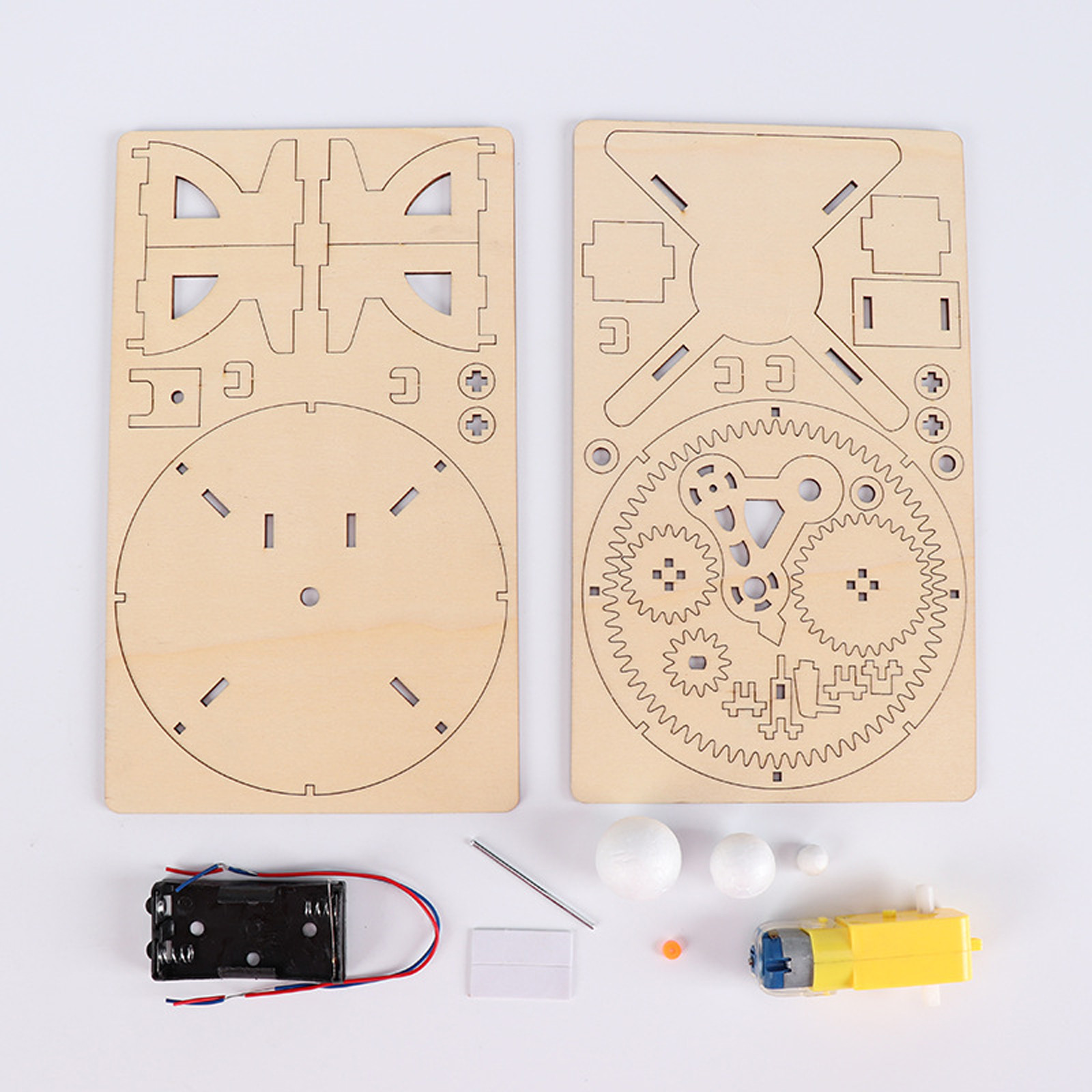 Bzoosio Wooden Sun Earth Moon Planet Solar System Model Diy Teaching Material Walmart Com