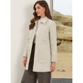 thumbnail image 4 of DARING DIVA Women's Casual Work Oversized Thick Overcoat with Pockets XS Beige, 4 of 6