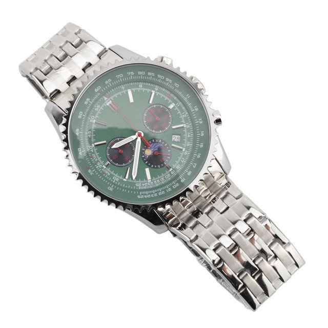 Reloj De Cuarzo Para Hombre Con Calendario, Fase Lunar, Correa De Acero Inoxidable, Reloj De Pulsera Para Varias Ocasiones