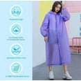 thumbnail image 5 of Rain Poncho Raincoats for Adult Reusable with Drawstring EVA Waterproof Rain Coat for Men Women(Purple), 5 of 5
