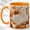 Orange, variant on Swan Harvest Coffee Mug, Pumpkin Leaf Mug, Ceramic 11 oz