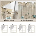 thumbnail image 5 of Teal Tulip Butterfly Swag Curtains for Kitchen/Bedroom/Living Room, Beige Turquoise Floral Vintage Rustic Scalloped Curtains 63 Inch Long, Window Swag Topper Curtains Valances 2 Panels Set 36"x63", 5 of 8