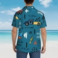 thumbnail image 3 of Lsque Construction Trucks pattern Hawaiian Shirt for Men, Unisex Summer Beach Casual Short Sleeve Button Down Shirts-Small, 3 of 9