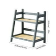 thumbnail image 2 of 2-Tier Desktop Organizer Wooden Storage Rack for Office Desk Organization Kitchen Countertop Shelf Dormitory Clutter Management(Gray), 2 of 6