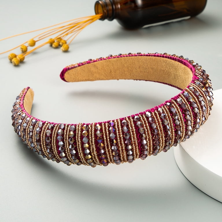 Handcrafted Beaded Headband, Comfortable Sponge Hair Wrap  display picture 1