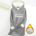 thumbnail image 5 of FNFYFH Long Hoodies for Women Sherpa Fleece Lined Pullover Hoodies Cute Hooded Graphic Sweatshirt Cozy Warm Loungewear for Cold Weather, 5 of 5