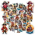 thumbnail image 3 of 35pcs-50pcs Cartoon Pirate Stickers Adventure Skeleton Stickers Nautical PVC Stickers for Laptops Suitcases Notebooks, 3 of 9