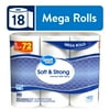 Great Value Soft & Strong Premium Toilet Paper, 18 Mega Rolls, 380 Sheets per Roll