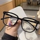 thumbnail image 3 of Gafas anti-luz azul para mujer con montura de anteojos regular, montura de luz plana retro terminada, 3 of 5