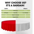 thumbnail image 3 of PrimeCook Shop Plastic Table Cloth Disposable 10 Pack, 84'' Round Table Cloths, Valentines Day, Thanksgiving, Christmas Decorations, Fall Tablecloths, Round, Plastic Cover, Leakproof & Sturdy, Red, 3 of 8