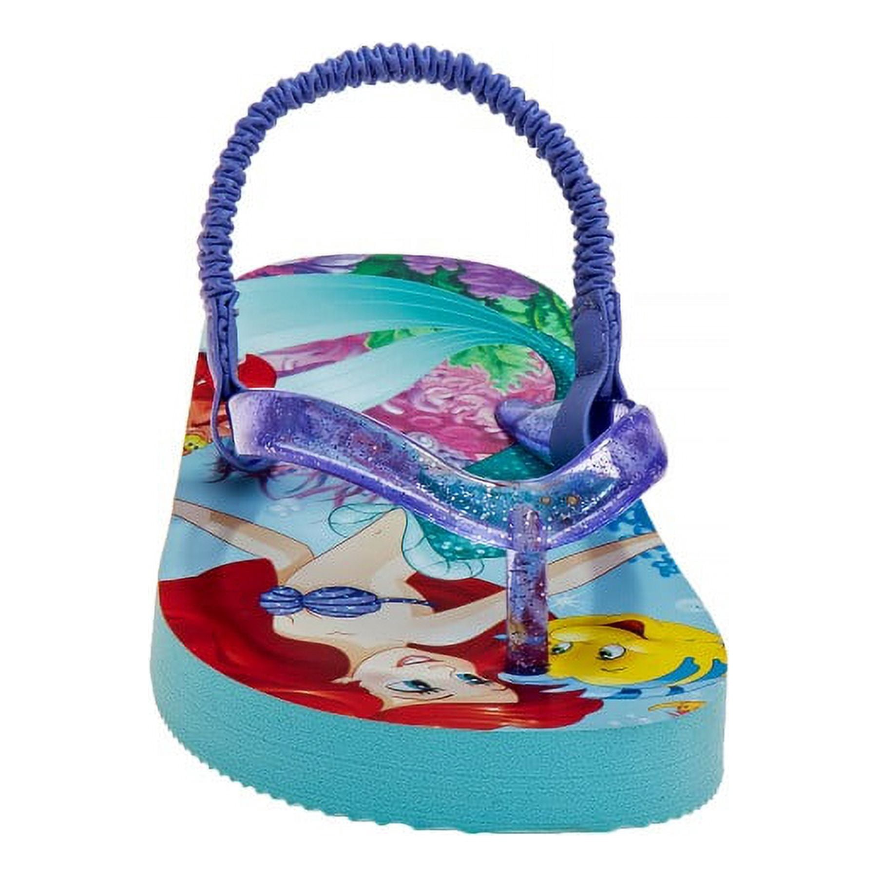 Disney Moana Girls Toddler Flip Flops with back strap - Lilac Multi, 7-8