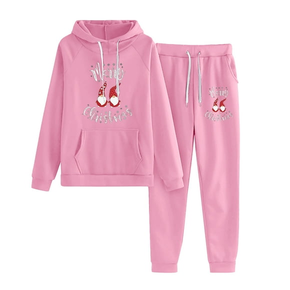 WILLBEST hoodies for women Women's Print Casual Sweater Pants Two Piece Set guildan sweater