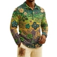 thumbnail image 6 of Men's Quilted Knit Pullover Button-down Top Gold B 3XL, 6 of 7