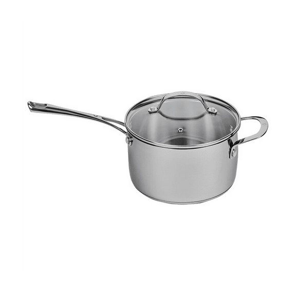 Swiss Diamond Premium Steel DLX - 3.6 Qt. (8") Stainless Steel Saucepan   Lid | Swiss Diamond