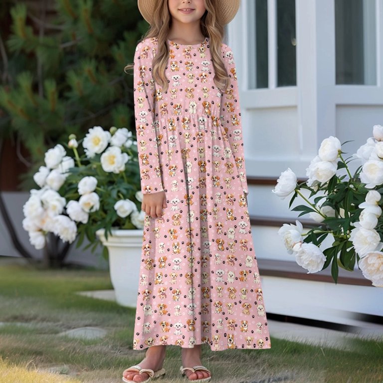 long sleeve girls holiday dresses Amazon.com: Haloumoning Girls Maxi Dress Long Sleeve Casual Holiday Dress  with Pockets for 5-14 Years Black: Clothing, Shoes & Jewelry